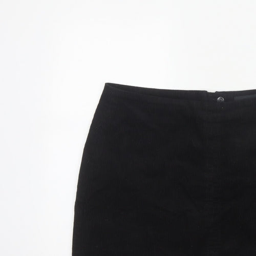 Next Women Black UK 16 Corduroy Pencil Mini Skirt Lined