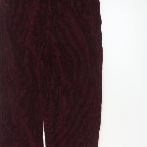 Topshop Women Red Corduroy Mom Trousers W26 L30 UK 8 Tapered