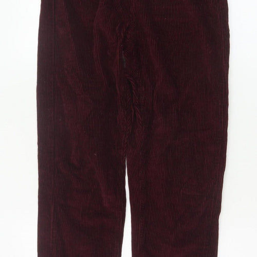 Topshop Women Red Corduroy Mom Trousers W26 L30 UK 8 Tapered