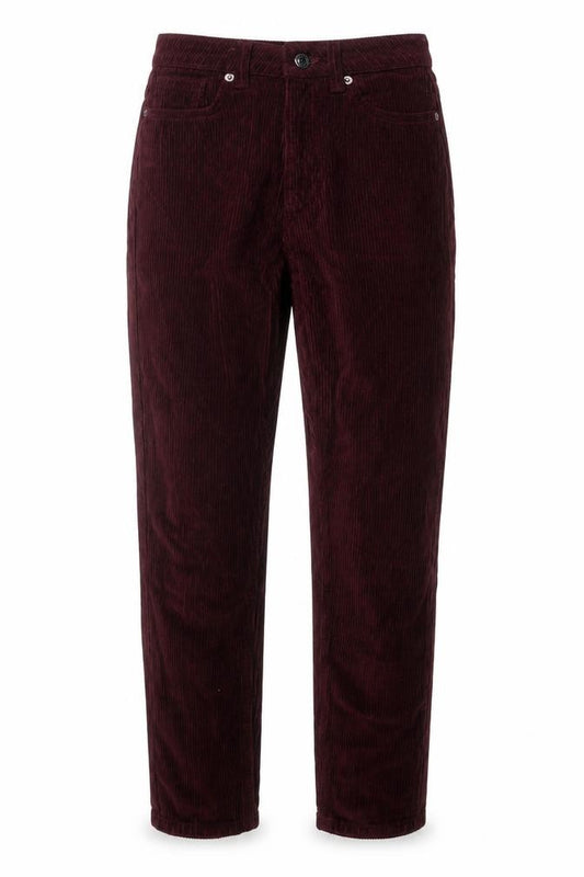 Topshop Women Red Corduroy Mom Trousers W26 L30 UK 8 Tapered