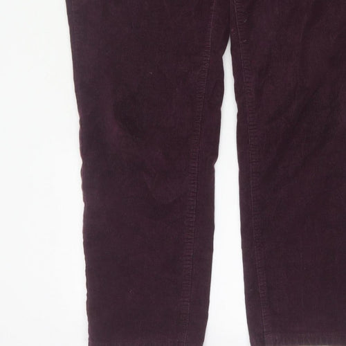 Marks and Spencer Women’s Purple UK 16 Short Corduroy Straight Trousers