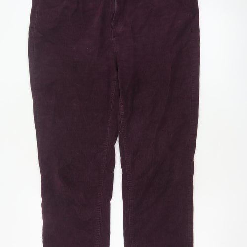 Marks and Spencer Women’s Purple UK 16 Short Corduroy Straight Trousers