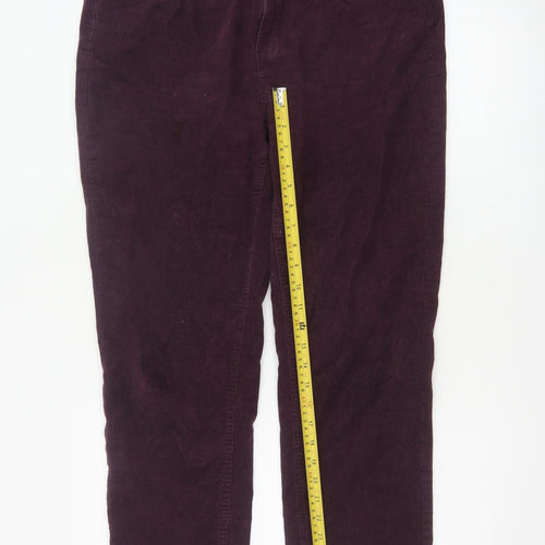 Marks and Spencer Women’s Purple UK 16 Short Corduroy Straight Trousers