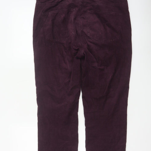Marks and Spencer Women’s Purple UK 16 Short Corduroy Straight Trousers