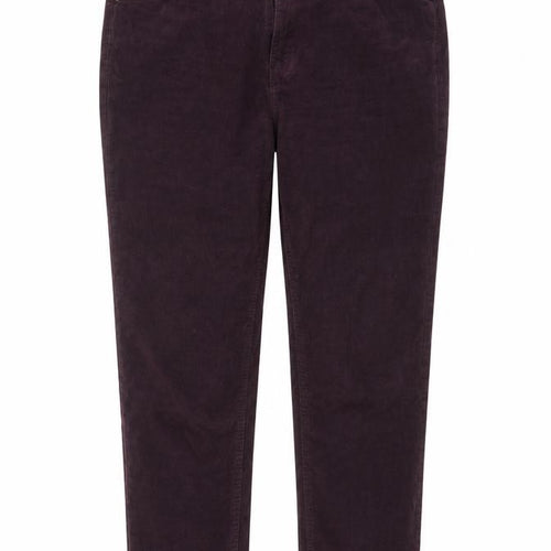 Marks and Spencer Women’s Purple UK 16 Short Corduroy Straight Trousers