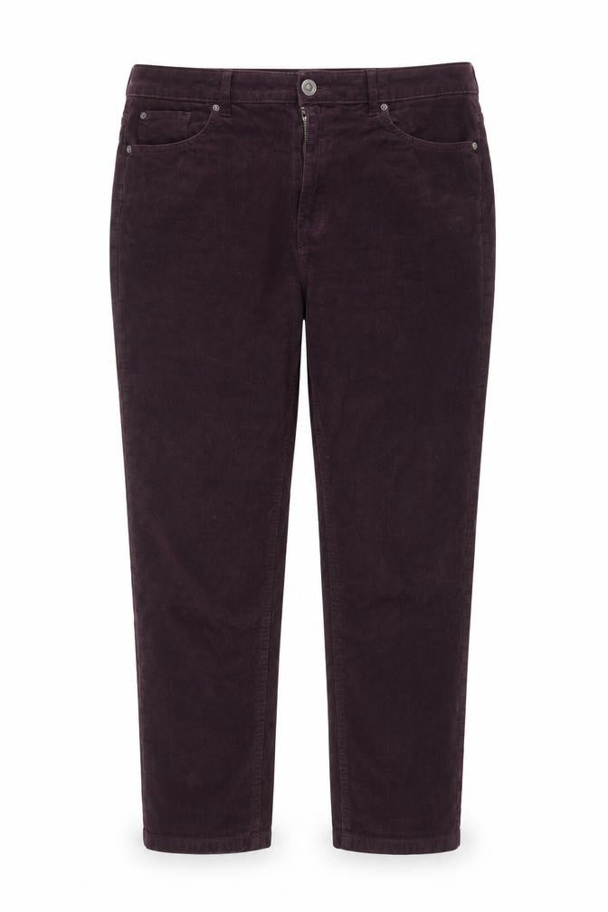 Marks and Spencer Women’s Purple UK 16 Short Corduroy Straight Trousers