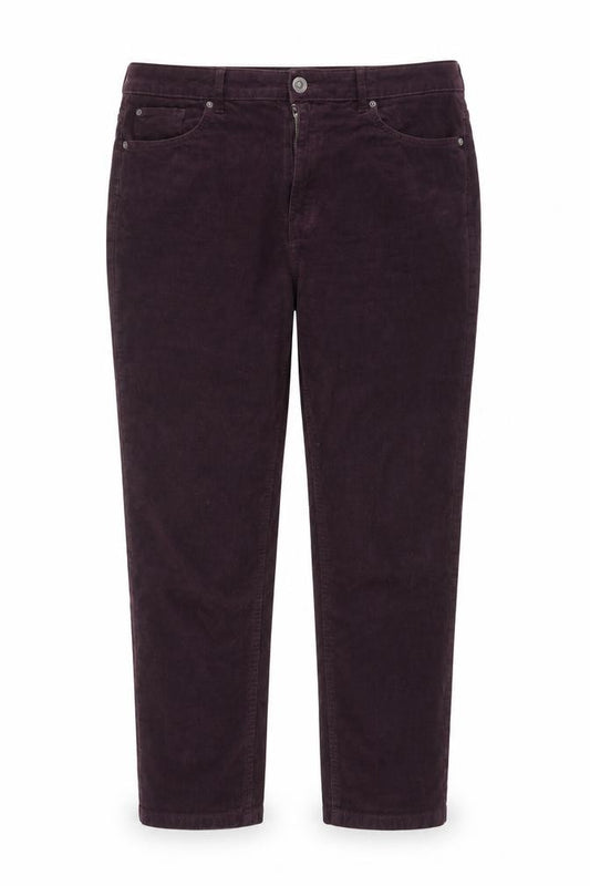 Marks and Spencer Women’s Purple UK 16 Short Corduroy Straight Trousers