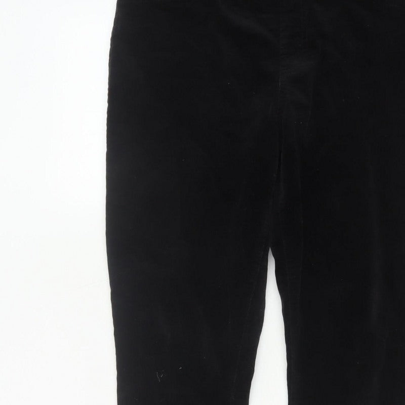 White Stuff Women Black UK 16R Velour Stretch Skinny Leggings Trousers