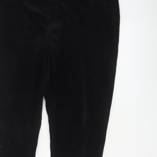 White Stuff Women Black UK 16R Velour Stretch Skinny Leggings Trousers