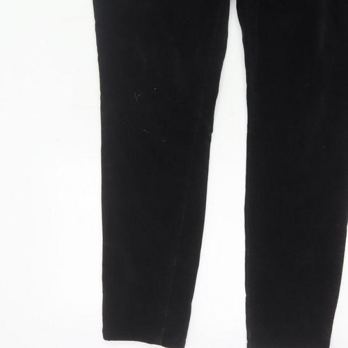 White Stuff Women Black UK 16R Velour Stretch Skinny Leggings Trousers