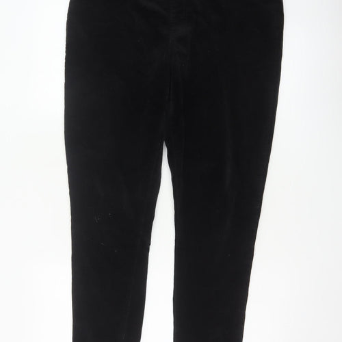 White Stuff Women Black UK 16R Velour Stretch Skinny Leggings Trousers