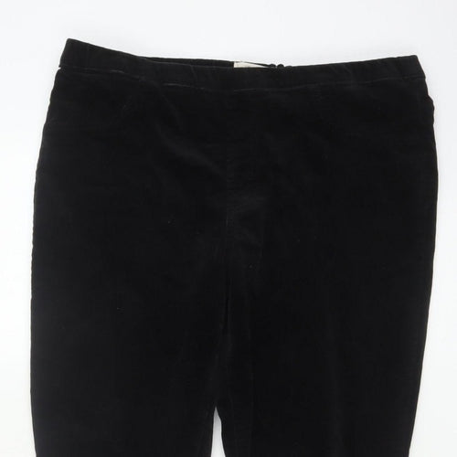 White Stuff Women Black UK 16R Velour Stretch Skinny Leggings Trousers