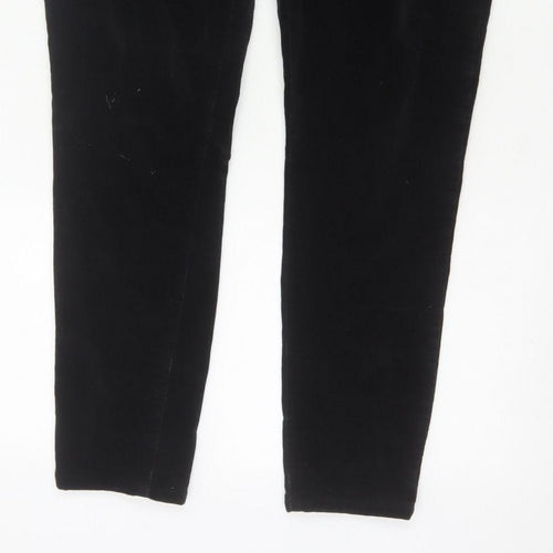 White Stuff Women Black UK 16R Velour Stretch Skinny Leggings Trousers