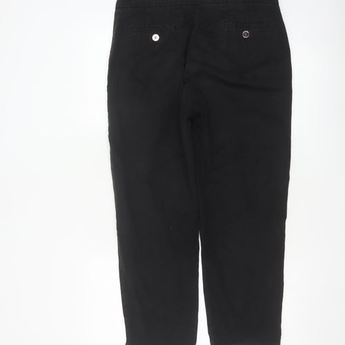 Jaeger Women’s Black Size 12 Straight Leg Sailor Button Trousers