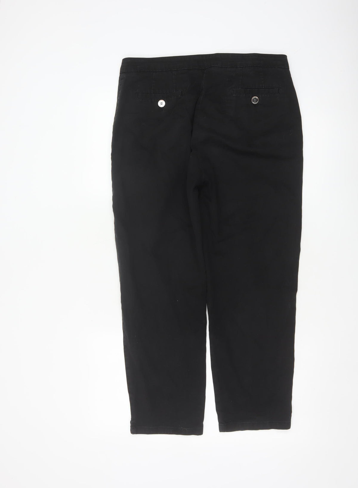 Jaeger Women’s Black Size 12 Straight Leg Sailor Button Trousers