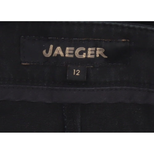 Jaeger Women’s Black Size 12 Straight Leg Sailor Button Trousers