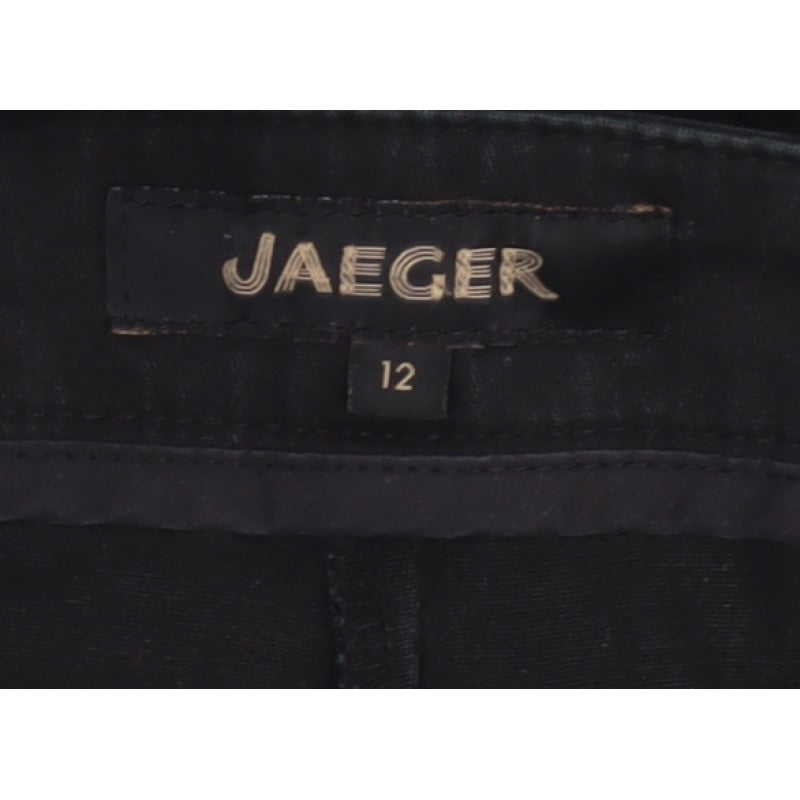 Jaeger Women’s Black Size 12 Straight Leg Sailor Button Trousers