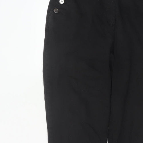 Jaeger Women’s Black Size 12 Straight Leg Sailor Button Trousers