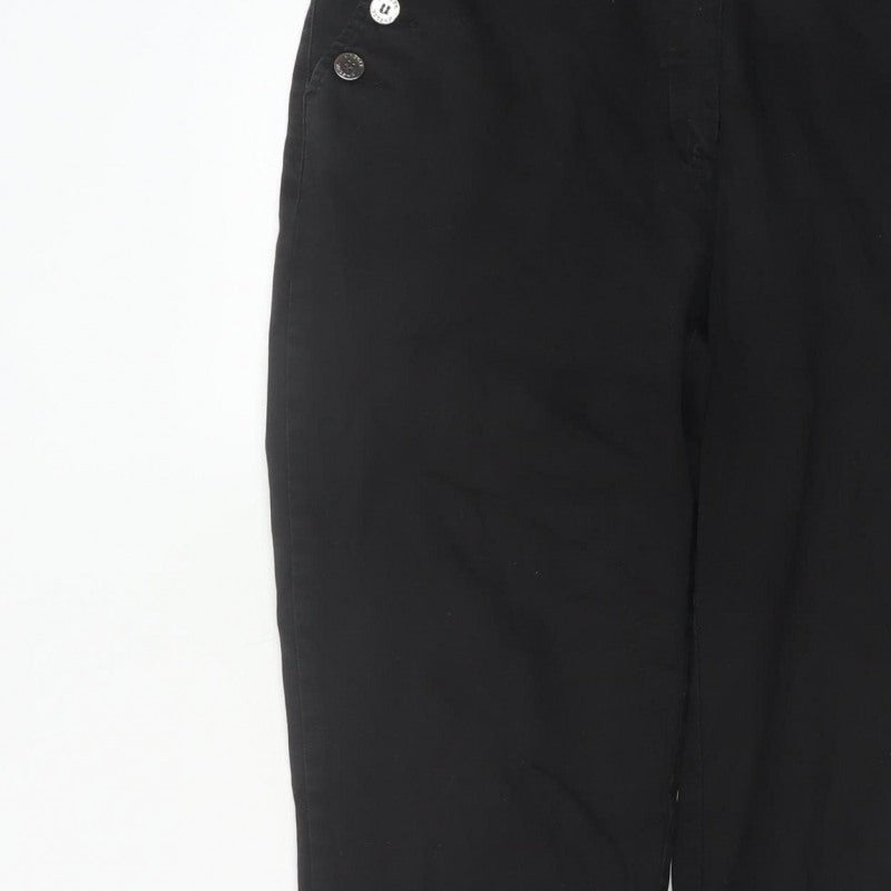 Jaeger Women’s Black Size 12 Straight Leg Sailor Button Trousers