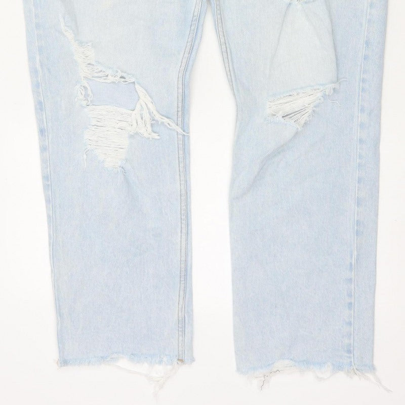 Primark Women Blue UK 16 High Rise Distressed Mom Jeans