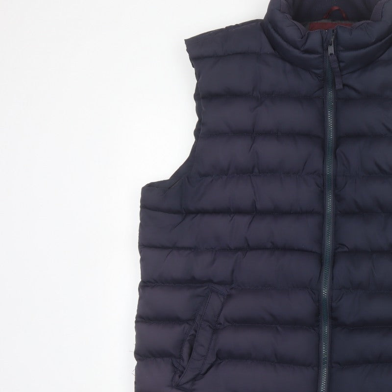 Old Navy Men’s Navy Blue L Puffer Gilet Bodywarmer Zip Padded