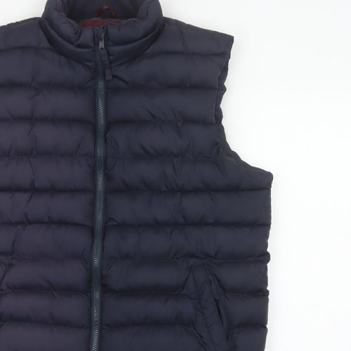 Old Navy Men’s Navy Blue L Puffer Gilet Bodywarmer Zip Padded