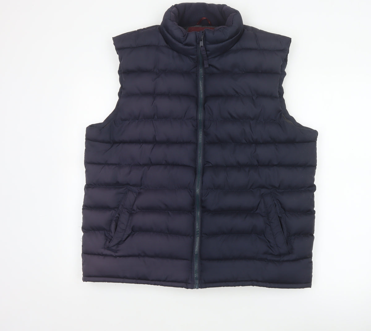 Old Navy Men’s Navy Blue L Puffer Gilet Bodywarmer Zip Padded