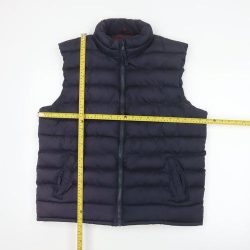 Old Navy Men’s Navy Blue L Puffer Gilet Bodywarmer Zip Padded