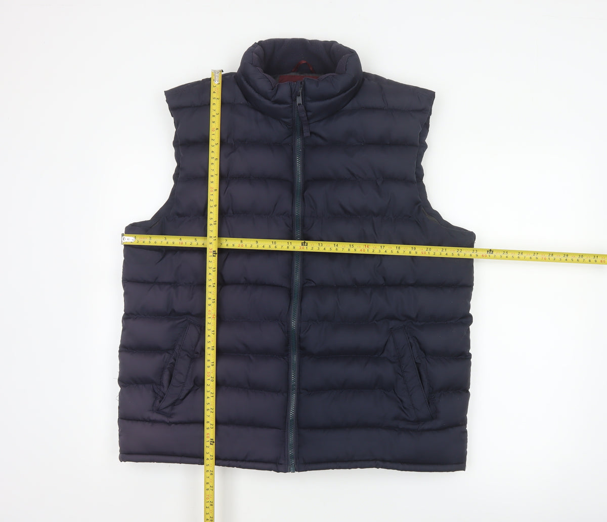 Old Navy Men’s Navy Blue L Puffer Gilet Bodywarmer Zip Padded
