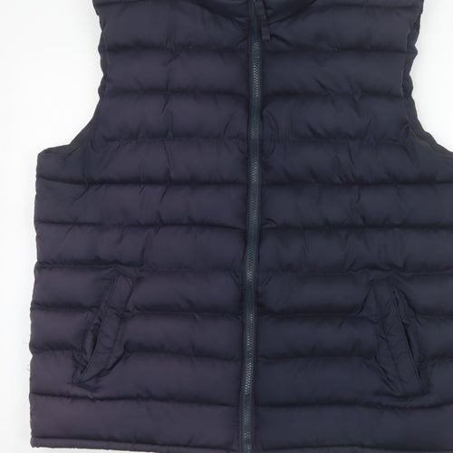 Old Navy Men’s Navy Blue L Puffer Gilet Bodywarmer Zip Padded