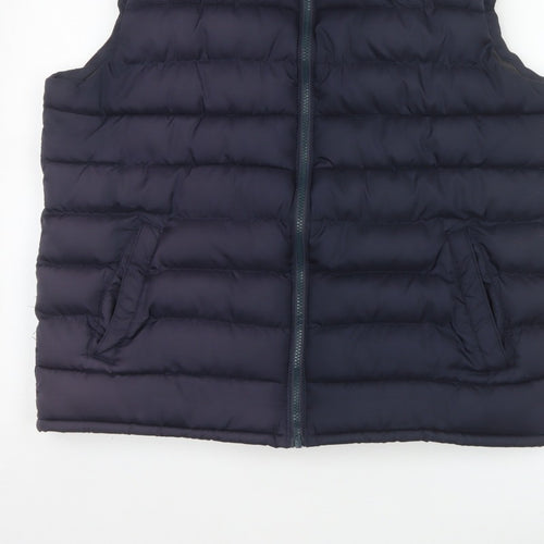 Old Navy Men’s Navy Blue L Puffer Gilet Bodywarmer Zip Padded