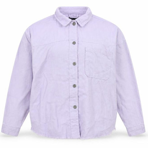 Boohoo Women Purple UK 12 Corduroy Button-Up Long Sleeve Shirt