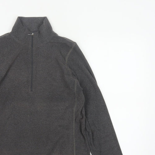 GAP Women Grey M Fleece 1/2 Zip Pullover Sweatshirt