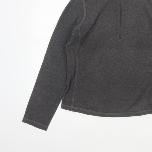 GAP Women Grey M Fleece 1/2 Zip Pullover Sweatshirt