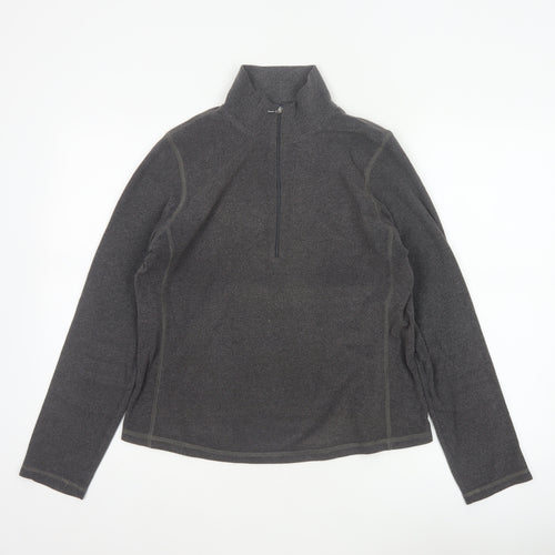 GAP Women Grey M Fleece 1/2 Zip Pullover Sweatshirt