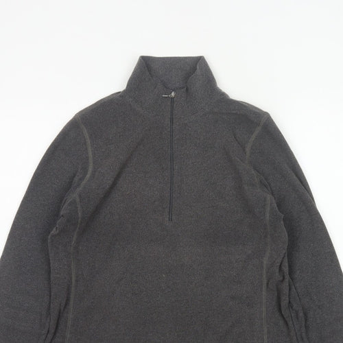 GAP Women Grey M Fleece 1/2 Zip Pullover Sweatshirt