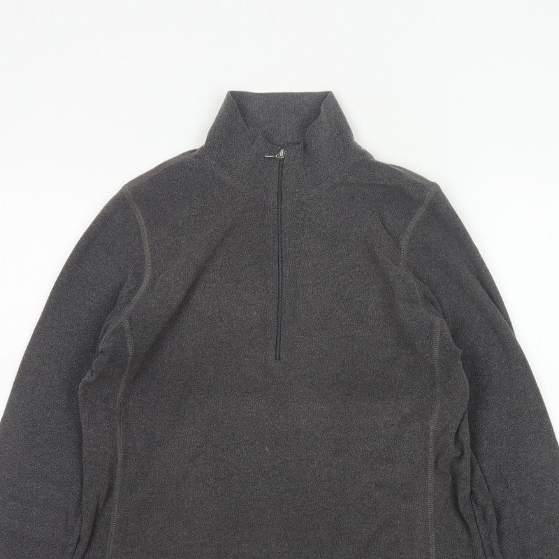GAP Women Grey M Fleece 1/2 Zip Pullover Sweatshirt