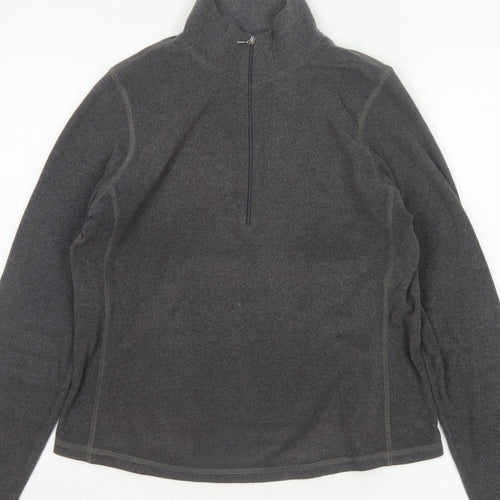 GAP Women Grey M Fleece 1/2 Zip Pullover Sweatshirt