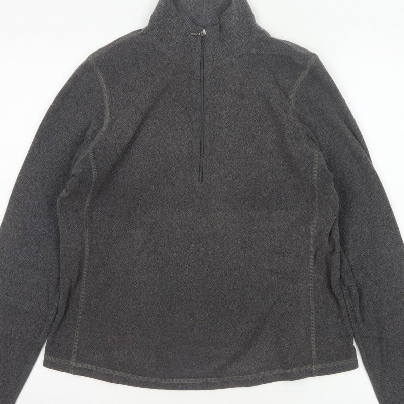 GAP Women Grey M Fleece 1/2 Zip Pullover Sweatshirt