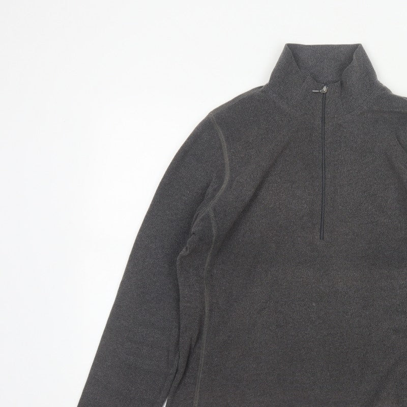GAP Women Grey M Fleece 1/2 Zip Pullover Sweatshirt