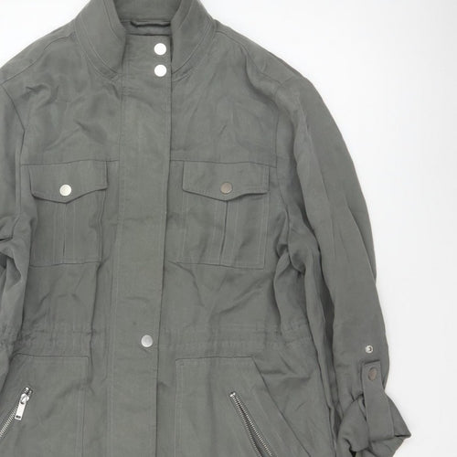 Mint Velvet Women Grey UK 12 Military Utility Jacket Zip