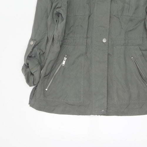 Mint Velvet Women Grey UK 12 Military Utility Jacket Zip