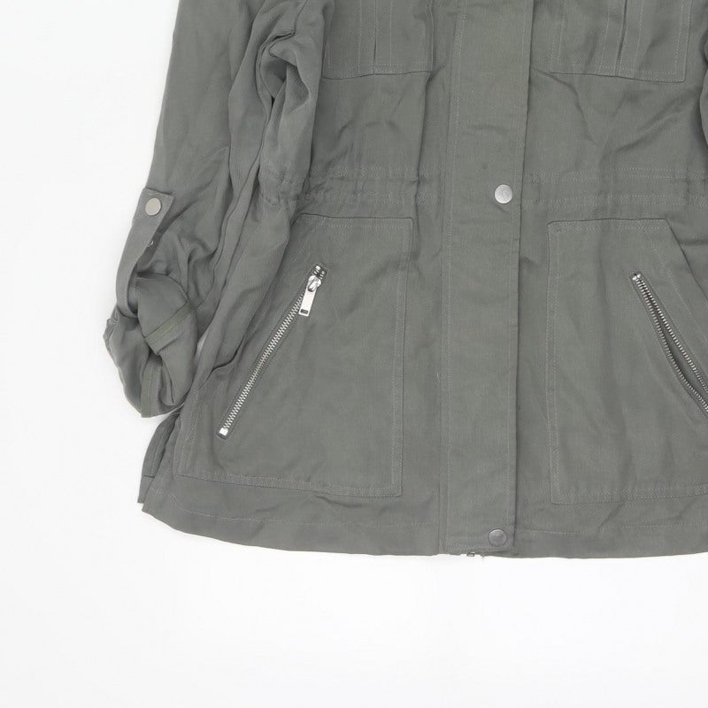 Mint Velvet Women Grey UK 12 Military Utility Jacket Zip
