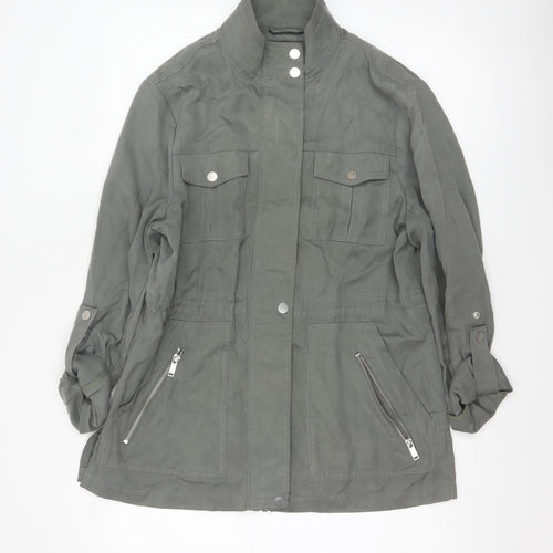 Mint Velvet Women Grey UK 12 Military Utility Jacket Zip