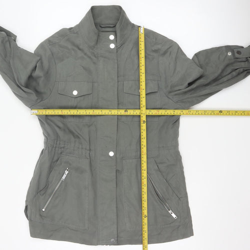 Mint Velvet Women Grey UK 12 Military Utility Jacket Zip