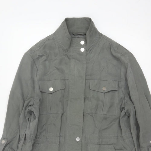 Mint Velvet Women Grey UK 12 Military Utility Jacket Zip