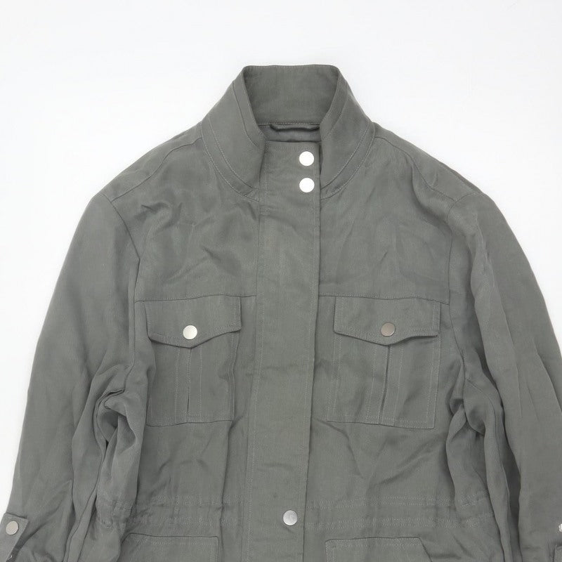 Mint Velvet Women Grey UK 12 Military Utility Jacket Zip