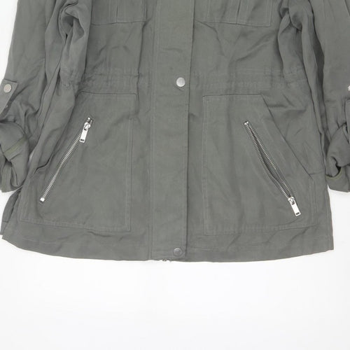Mint Velvet Women Grey UK 12 Military Utility Jacket Zip
