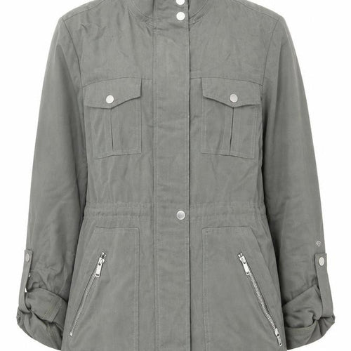 Mint Velvet Women Grey UK 12 Military Utility Jacket Zip