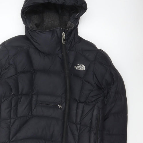 The North Face Women’s Black S Hooded Puffer Jacket Logo